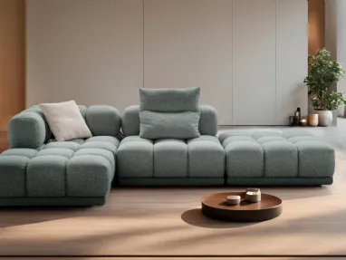Sofa with chaise longue Sacai by Franco Ferri