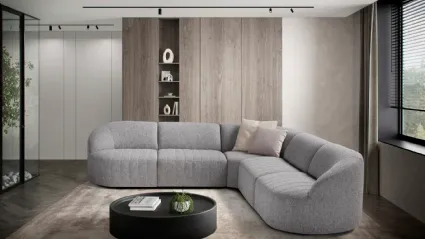 Corner sofa in Sila fabric by Franco Ferri