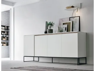 Regolo R06 sideboard in matte chalk white material by Tomasella.