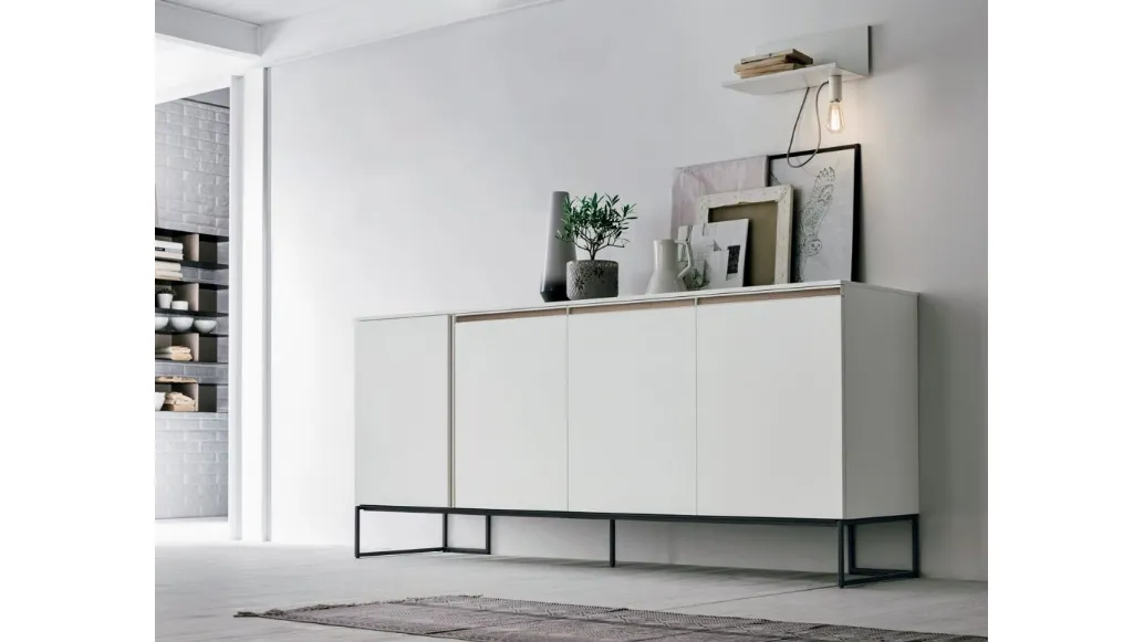 Regolo R06 sideboard in matte chalk white material by Tomasella.
