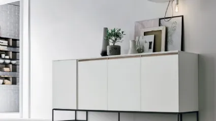 Regolo R06 sideboard in matte chalk white material by Tomasella.