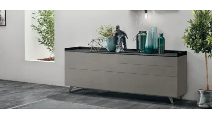 Madia Sir S04 in dark Piasentina material with top in charcoal oak material by Tomasella.