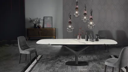 Extendable table with Ariston ceramic top by Tonin Casa