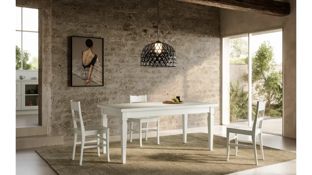 Extendable table Asolo in solid ash wood by Arredo3.