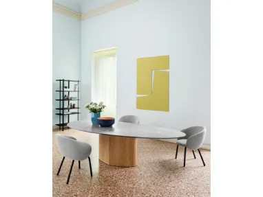 Monoplauto table with marble top by Miniforms.