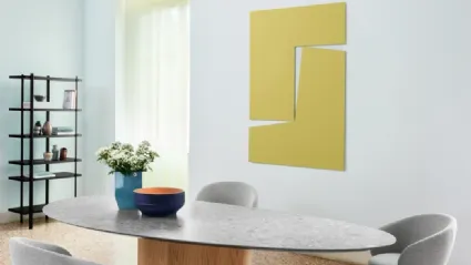 Monoplauto table with marble top by Miniforms.