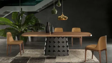 Polka-dot Table with wooden top and metal base by Tonin Casa.