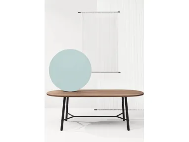 Record Living wooden table with steel base by Infiniti.