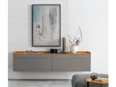 Suspended sideboard Sir S01 in alpaca material by Tomasella.