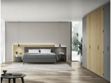 Ardecò Axel wardrobe with slate and oak book by Spagnol Mobili.