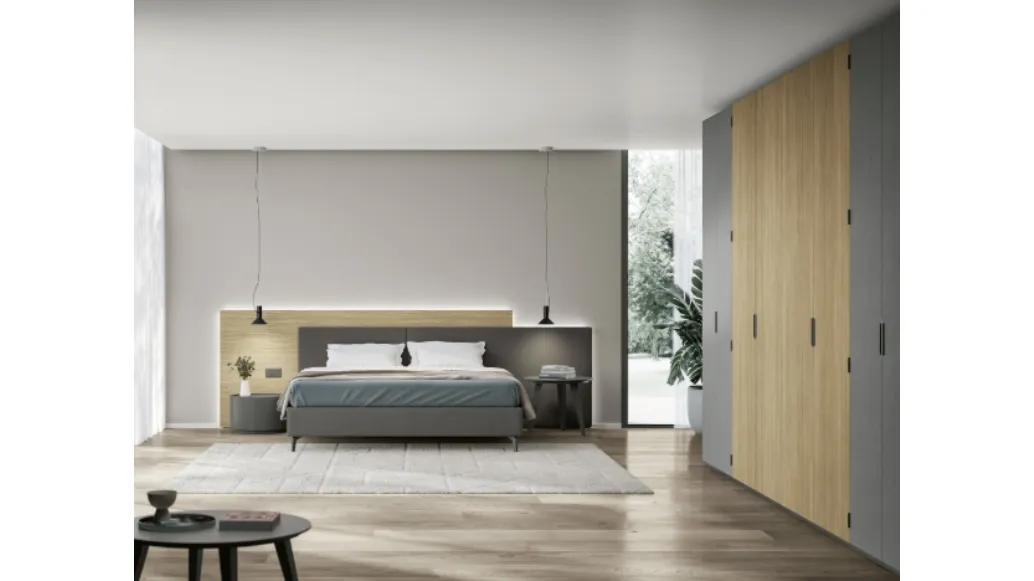 Ardecò Axel wardrobe with slate and oak book by Spagnol Mobili.