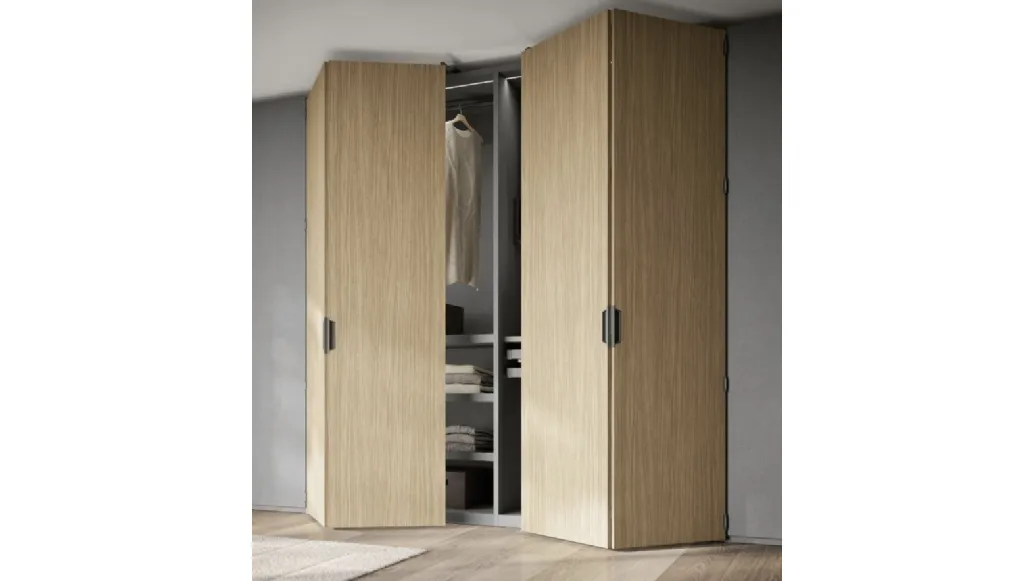 Ardecò Axel bookcase in slate and oak by Spagnol Mobili.