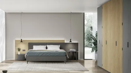 Ardecò Axel wardrobe with slate and oak book by Spagnol Mobili.