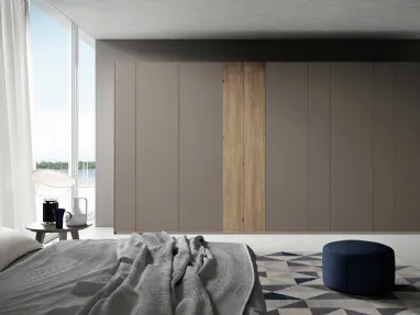 Ardecò Axel Fango wardrobe in lacquered and Oak by Spagnol Mobili.