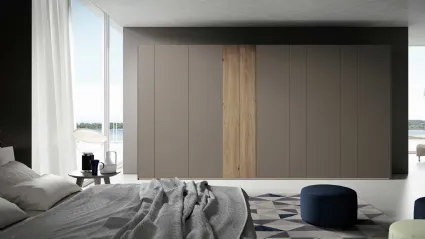 Ardecò Axel Fango wardrobe in lacquered and Oak by Spagnol Mobili.