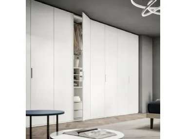 Ardecò Box White wardrobe in matte lacquered finish by Spagnol Mobili.