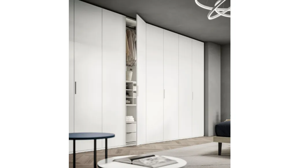 Ardecò Box White wardrobe in matte lacquered finish by Spagnol Mobili.