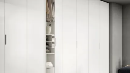 Ardecò Box White wardrobe in matte lacquered finish by Spagnol Mobili.