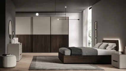 Ardecò Duo wardrobe in Cotto Walnut and Spagnol Mobili's Sand.