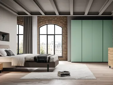 Ardecò wardrobe in Matte Mint lacquer finish by Spagnol Mobili.