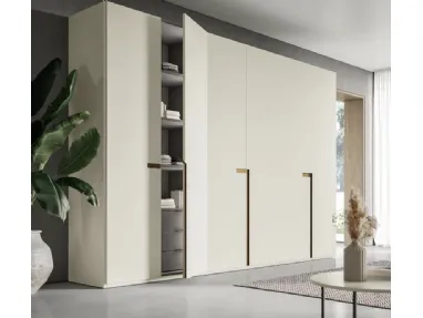 Ardecò System Madreperla wardrobe in matte lacquered finish by Spagnol Mobili.