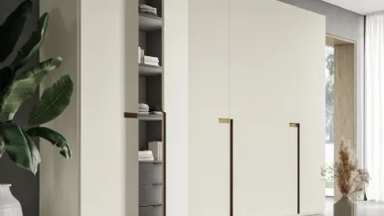Ardecò System Madreperla wardrobe in matte lacquered finish by Spagnol Mobili.