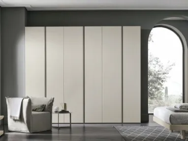 Wardrobe in matte chalk white Denver material by Tomasella.