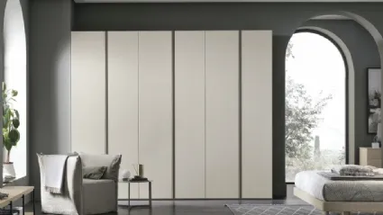 Wardrobe in matte chalk white Denver material by Tomasella.