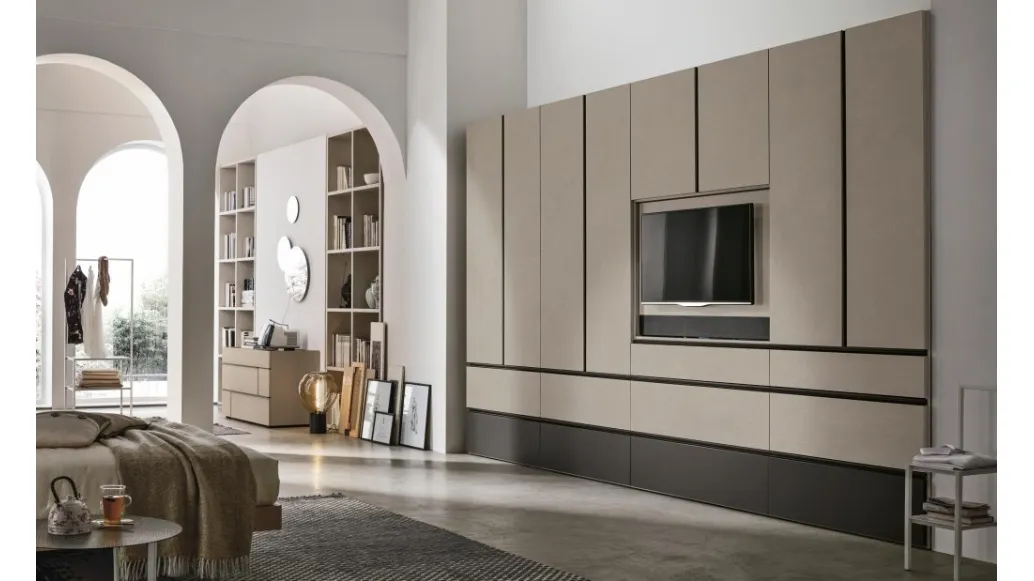 Wardrobe with hinged door Modula by Tomasella.