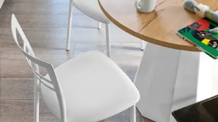 Go! chair in metal with padded seat by Connubia
