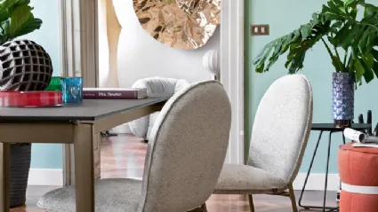 Riley Mid chair in padded fabric by Connubia