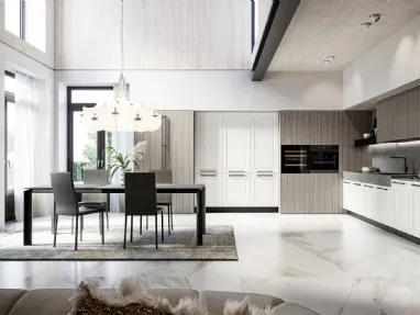 Classic Asolo corner kitchen in lacquered and laminated finish by Arredo3