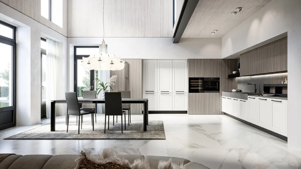 Classic Asolo corner kitchen in lacquered and laminated finish by Arredo3