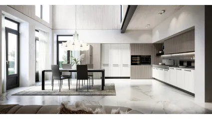 Classic Asolo corner kitchen in lacquered and laminated finish by Arredo3