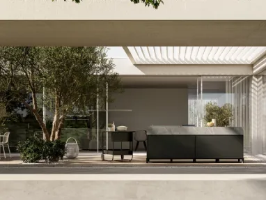 Modern outdoor kitchen in aluminum Aura 01 by Arredo3