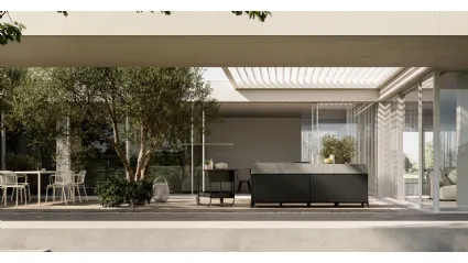 Modern outdoor kitchen in aluminum Aura 01 by Arredo3