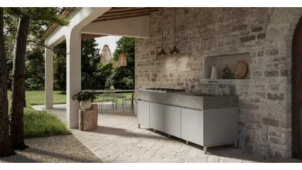 Modern aluminum outdoor kitchen Aura 02 by Arredo3.