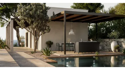 Modern aluminum outdoor kitchen Aura 03 by Arredo3.