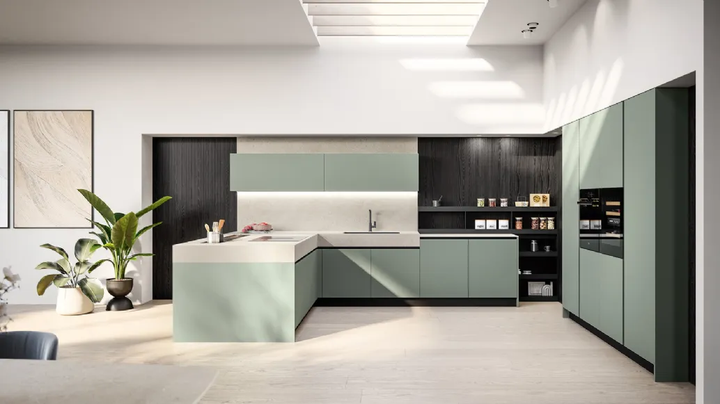 Modern kitchen with Cloe 05 peninsula by Arredo3