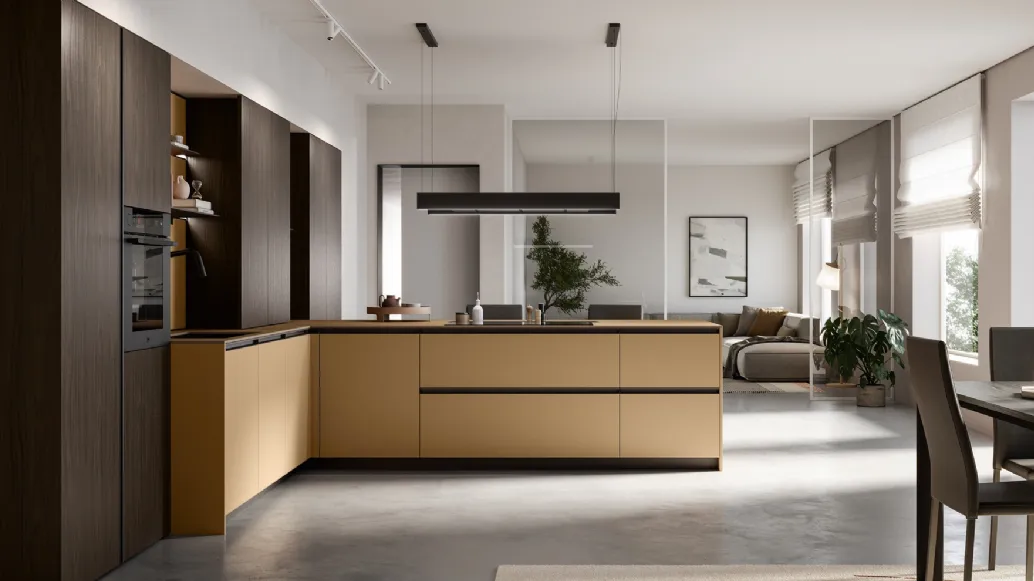 Modern kitchen with Kalì 10 peninsula by Arredo3