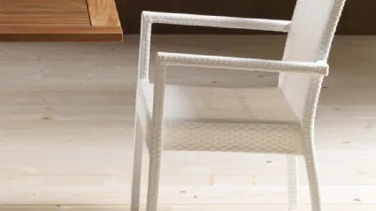 Portorotondo chair with aluminum structure covered in hand-woven polypropylene fiber by La Seggiola